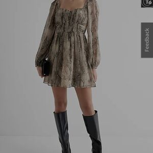 Express Long Sleeve Snake Print Dress